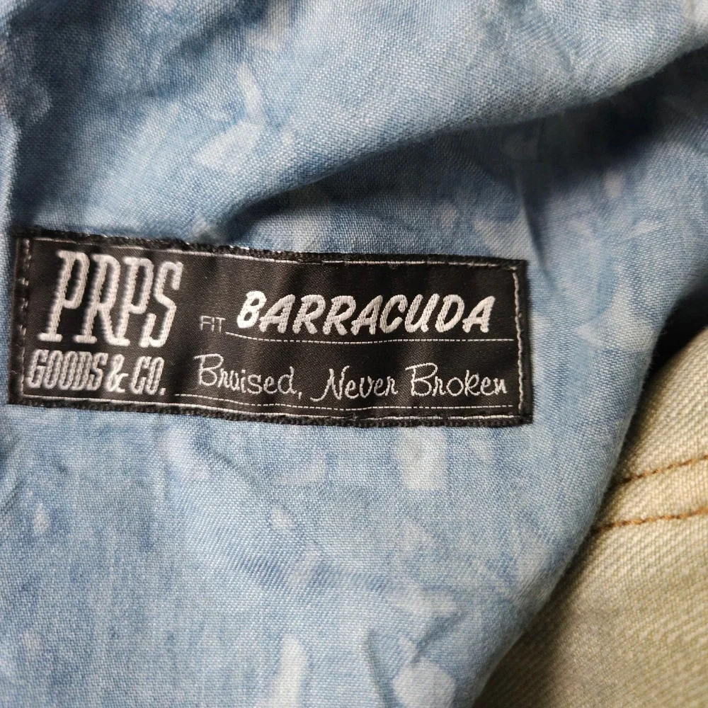 PRPS Men's Barracuda Jeans Mens 42x33 Straight Leg Dirty Bleached Wash Denim